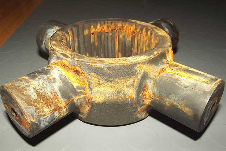 Particolare sottoposto a prova di corrosione